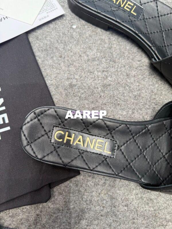Replica Chanel 25P CC Turnlock Lambskin Slides G38232 Black 11