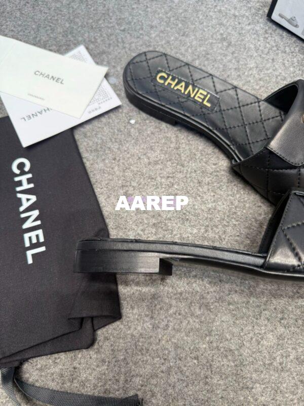 Replica Chanel 25P CC Turnlock Lambskin Slides G38232 Black 12