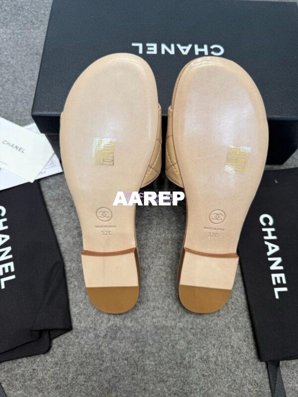 Replica Chanel 25P CC Turnlock Lambskin Slides G38232 Beige 12
