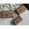 Replica Chanel Small Classic Double Flap Bag in Light Gold Hardware 23cm Quilted Caviar Dark Blue 2