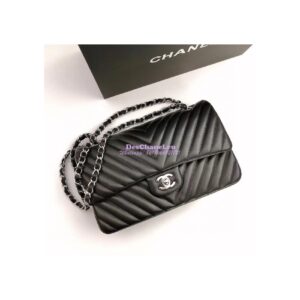 Replica Chanel Chevron Flap 25cm in black Lambskin Bag