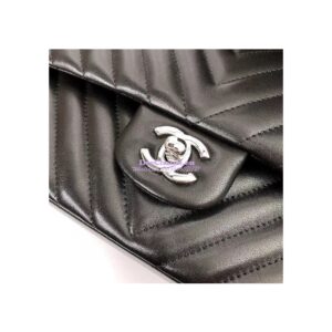 Replica Chanel Chevron Flap 25cm in black Lambskin Bag 2