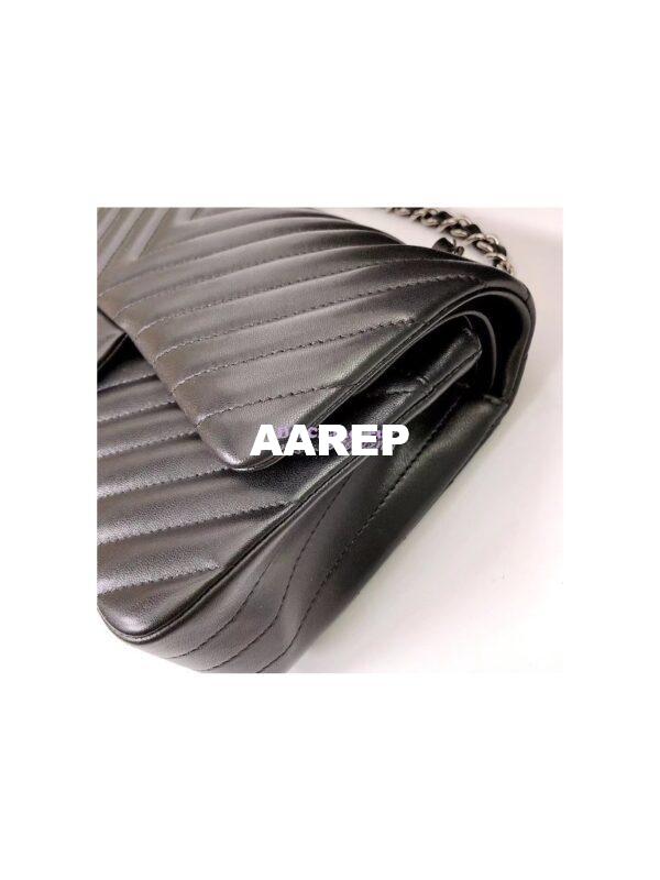 Replica Chanel Chevron Flap 25cm in black Lambskin Bag 5