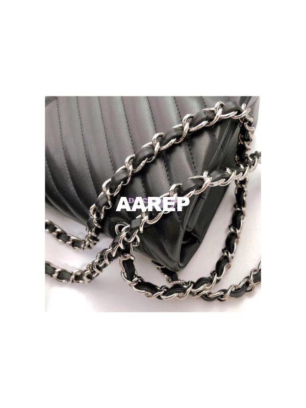Replica Chanel Chevron Flap 25cm in black Lambskin Bag 6