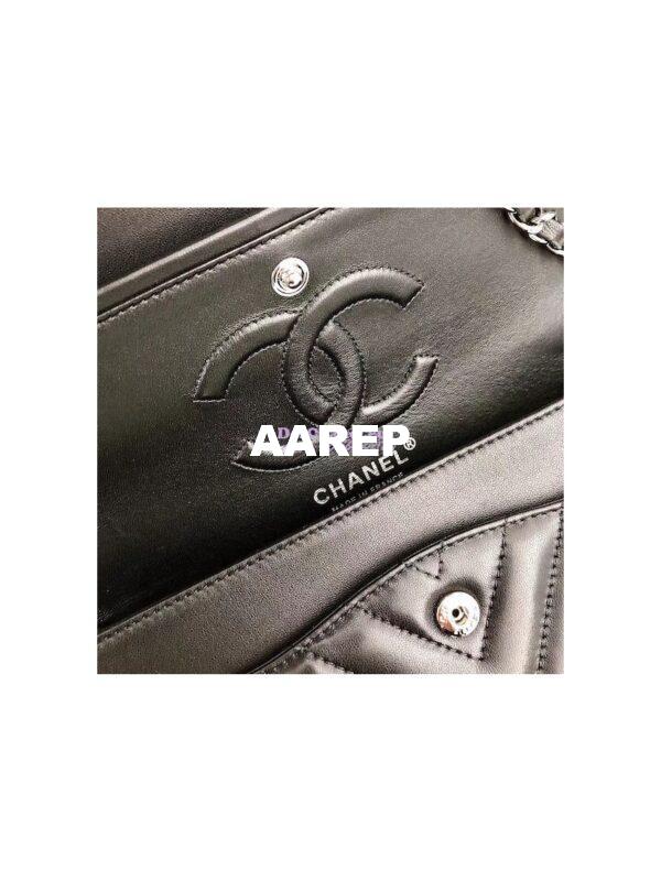 Replica Chanel Chevron Flap 25cm in black Lambskin Bag 8