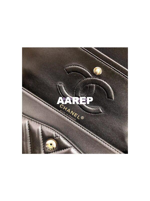 Replica Chanel Chevron Flap 25cm in black Lambskin Bag 15