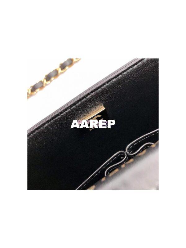 Replica Chanel Chevron Flap 25cm in black Lambskin Bag 16