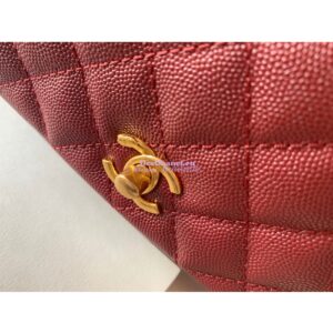 Replica Chanel Coco Grained Calfskin Flap Bag Wine Red 2