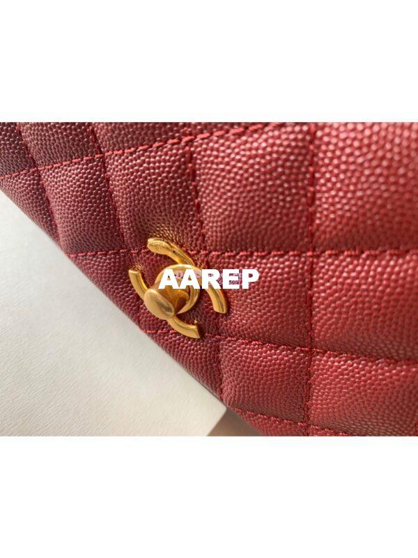 Replica Chanel Coco Grained Calfskin Flap Bag Wine Red 2