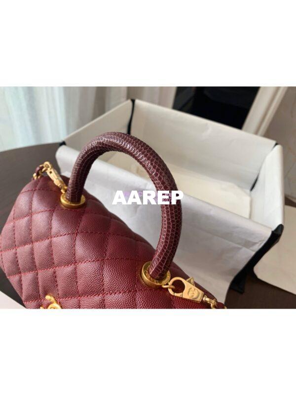 Replica Chanel Coco Grained Calfskin Flap Bag Wine Red 3