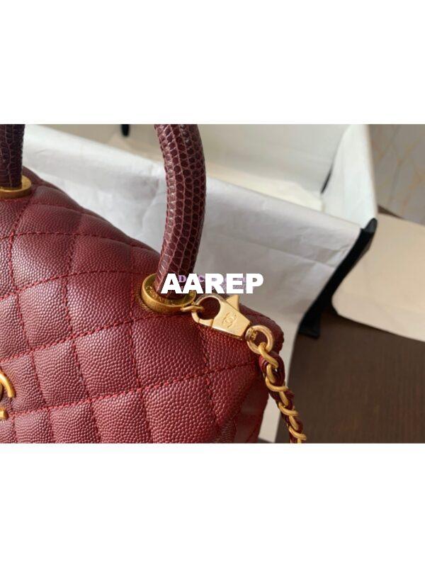 Replica Chanel Coco Grained Calfskin Flap Bag Wine Red 4