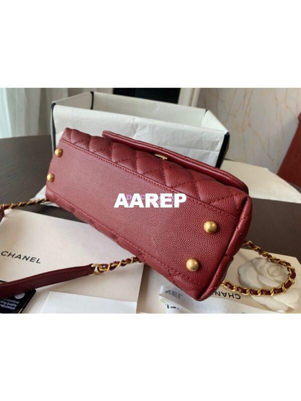 Replica Chanel Coco Grained Calfskin Flap Bag Wine Red 6