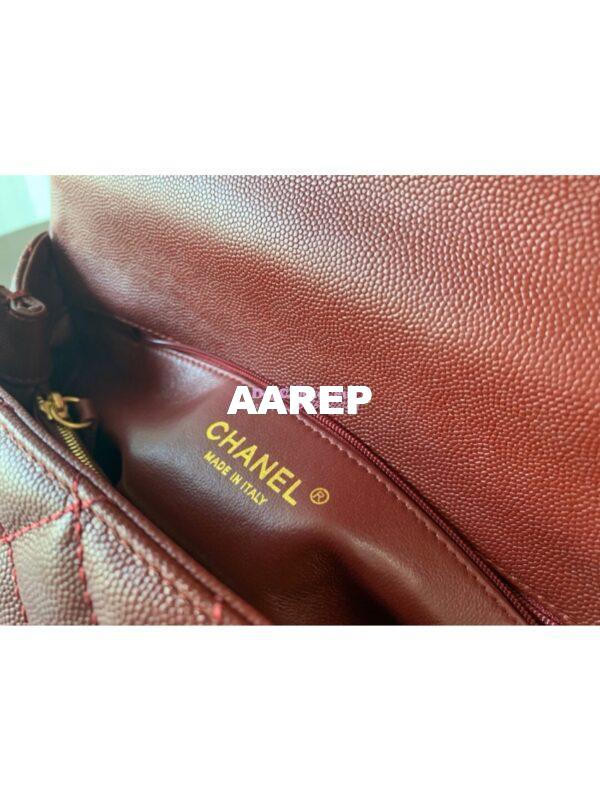 Replica Chanel Coco Grained Calfskin Flap Bag Wine Red 13