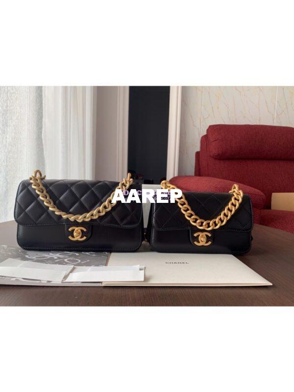 Replica Chanel Small Straight-Lined Black Flap Bag A91864