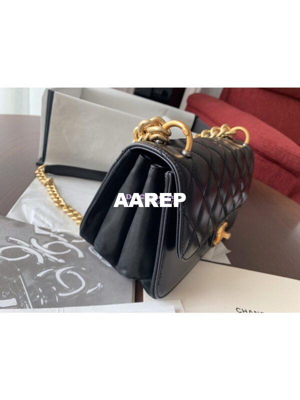 Replica Chanel Small Straight-Lined Black Flap Bag A91864 4