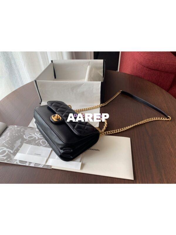 Replica Chanel Small Straight-Lined Black Flap Bag A91864 5