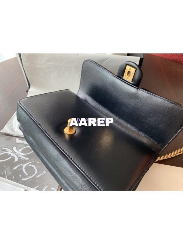 Replica Chanel Small Straight-Lined Black Flap Bag A91864 7