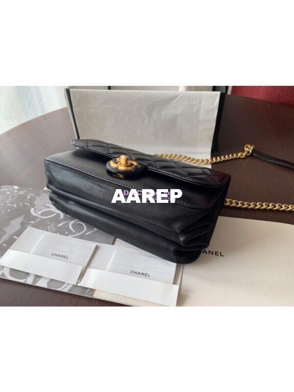 Replica Chanel Small Straight-Lined Black Flap Bag A91864 10