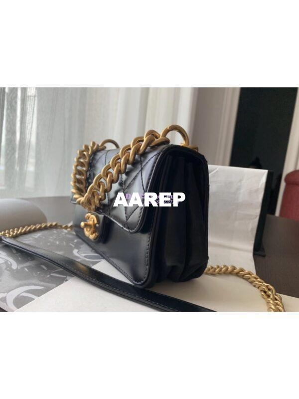 Replica Chanel Small Straight-Lined Black Flap Bag A91864 13