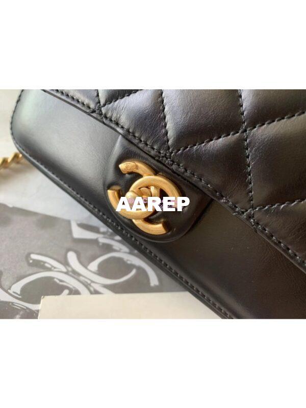 Replica Chanel Small Straight-Lined Black Flap Bag A91864 14