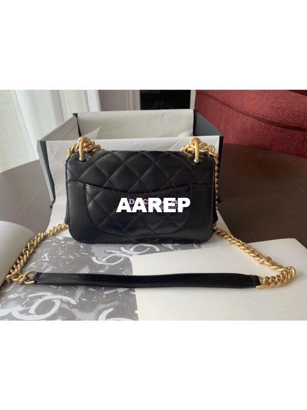 Replica Chanel Small Straight-Lined Black Flap Bag A91864 17