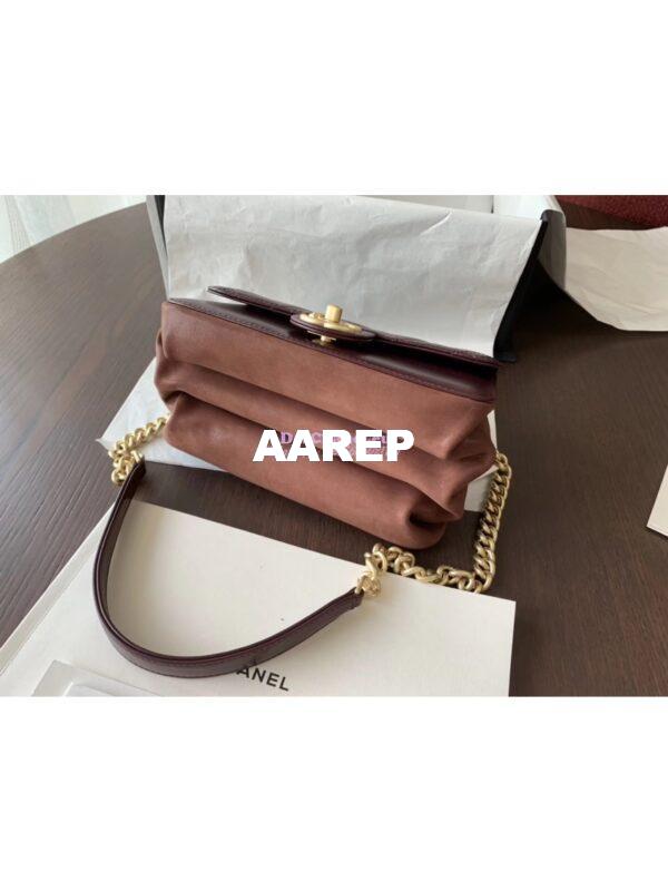 Replica Chanel Small Straight-Lined burgundy Flap Bag A91864 8