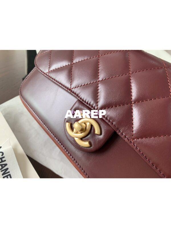 Replica Chanel Small Straight-Lined burgundy Flap Bag A91864 14