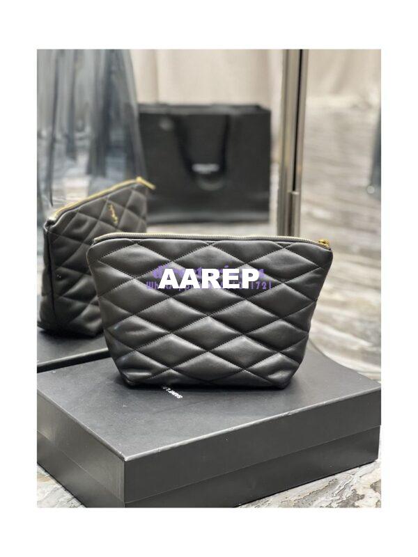 Replica YSL Saint Laurent Sade Pouch In Quilted Lambskin 6967791 Black 14