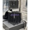 Replica YSL Saint Laurent College Medium Chain Bag In Light Suede With Fringes 531705 Black