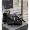 Replica YSL Saint Laurent College Medium Chain Bag In Light Suede With Fringes 531705 Black