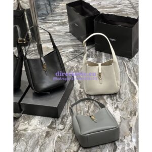 Replica YSL Saint Laurent Le 5 À 7 Soft Small Hobo Bag In Smooth Leather 713938 Storm