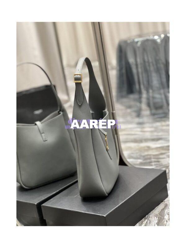 Replica YSL Saint Laurent Le 5 À 7 Soft Small Hobo Bag In Smooth Leather 713938 Storm 7