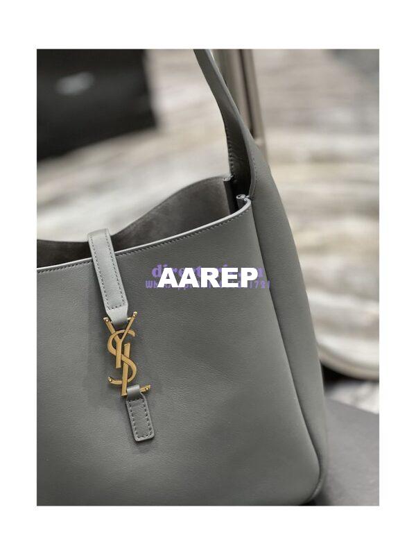 Replica YSL Saint Laurent Le 5 À 7 Soft Small Hobo Bag In Smooth Leather 713938 Storm 9