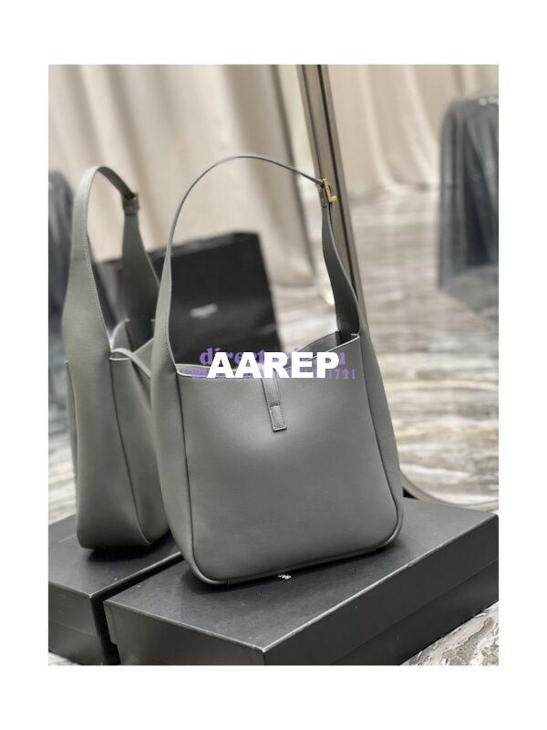 Replica YSL Saint Laurent Le 5 À 7 Soft Small Hobo Bag In Smooth Leather 713938 Storm 14