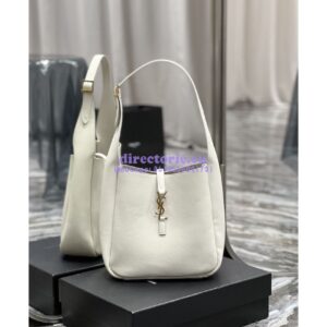 Replica YSL Saint Laurent Le 5 À 7 Soft Small Hobo Bag In Smooth Leather 713938 Blanc