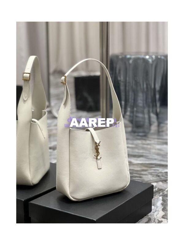 Replica YSL Saint Laurent Le 5 À 7 Soft Small Hobo Bag In Smooth Leather 713938 Blanc 5