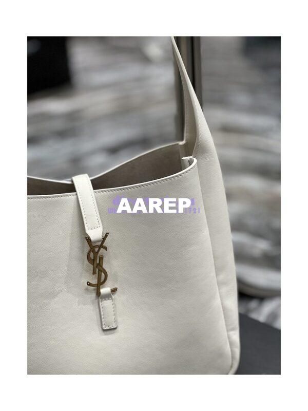Replica YSL Saint Laurent Le 5 À 7 Soft Small Hobo Bag In Smooth Leather 713938 Blanc 6