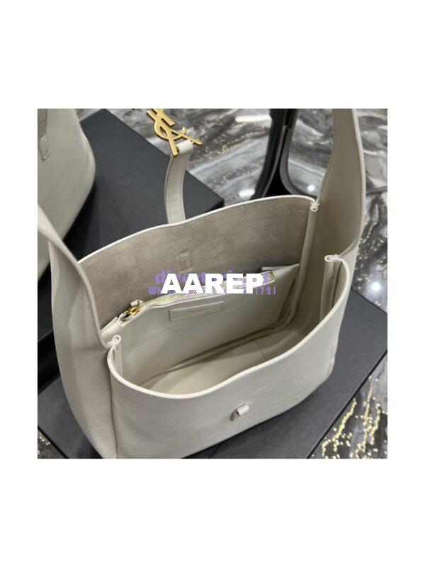 Replica YSL Saint Laurent Le 5 À 7 Soft Small Hobo Bag In Smooth Leather 713938 Blanc 12