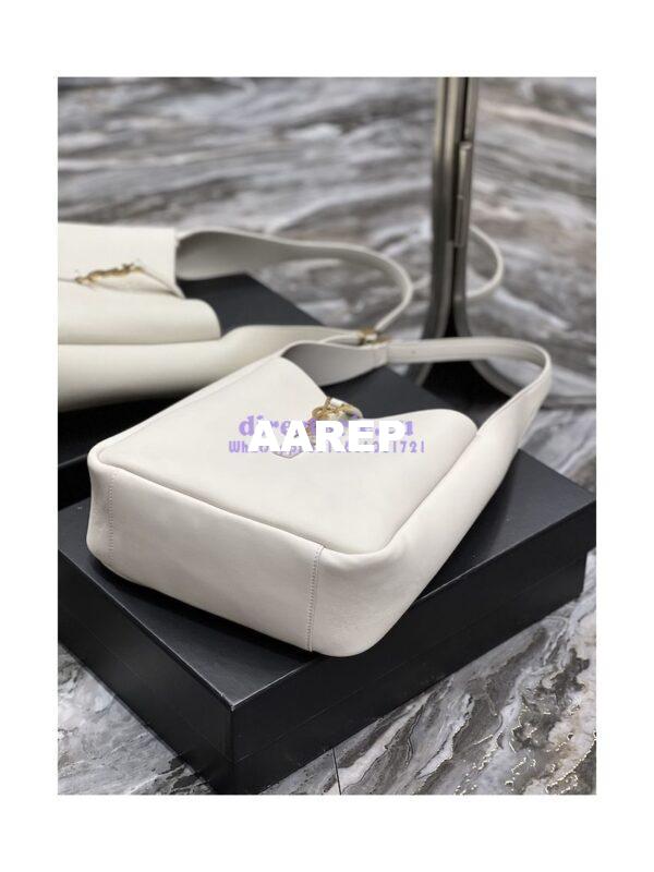 Replica YSL Saint Laurent Le 5 À 7 Soft Small Hobo Bag In Smooth Leather 713938 Blanc 13