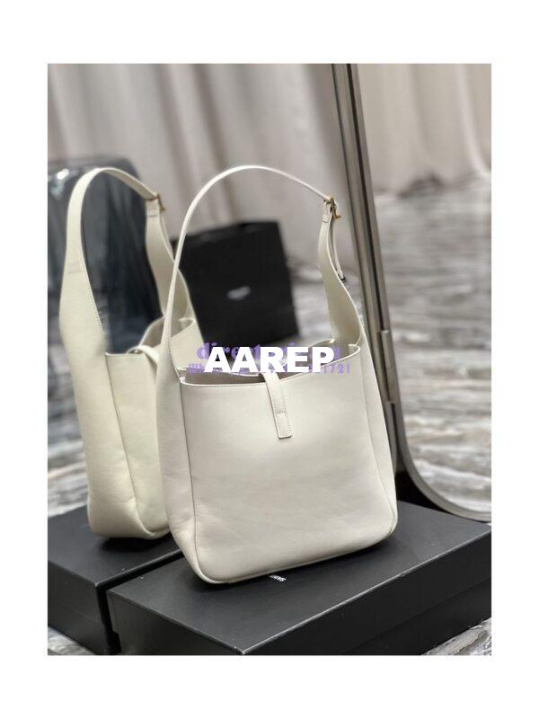 Replica YSL Saint Laurent Le 5 À 7 Soft Small Hobo Bag In Smooth Leather 713938 Blanc 14