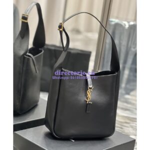 Replica YSL Saint Laurent Le 5 À 7 Soft Small Hobo Bag In Smooth Leather 713938 Black 2