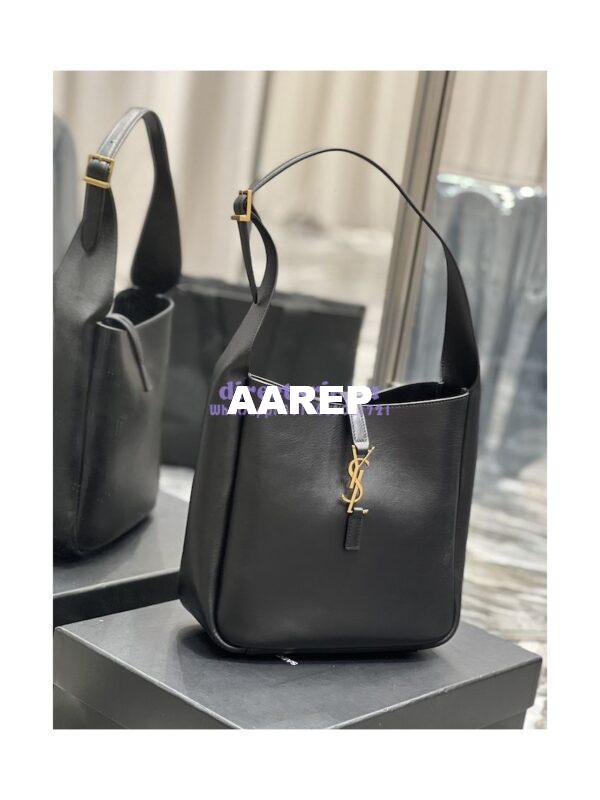 Replica YSL Saint Laurent Le 5 À 7 Soft Small Hobo Bag In Smooth Leather 713938 Black 4