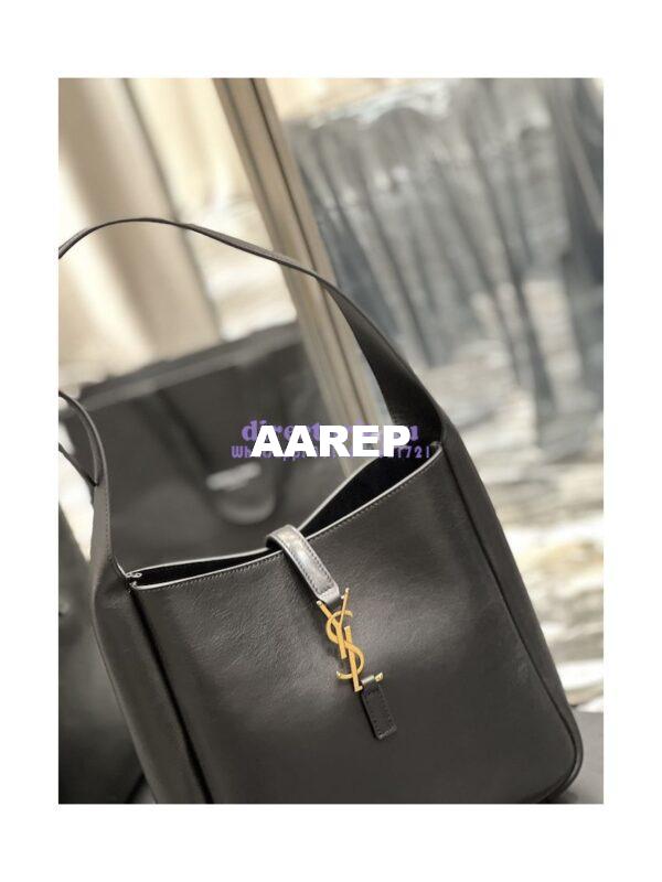 Replica YSL Saint Laurent Le 5 À 7 Soft Small Hobo Bag In Smooth Leather 713938 Black 7