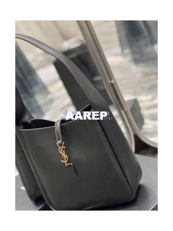 Replica YSL Saint Laurent Le 5 À 7 Soft Small Hobo Bag In Smooth Leather 713938 Black 8