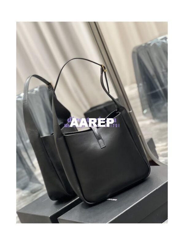 Replica YSL Saint Laurent Le 5 À 7 Soft Small Hobo Bag In Smooth Leather 713938 Black 12