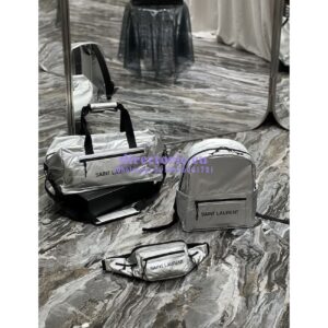 Replica YSL Saint Laurent Nuxx Backpack In Metallized Nylon 623698 Platinum