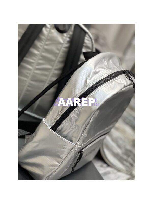 Replica YSL Saint Laurent Nuxx Backpack In Metallized Nylon 623698 Platinum 7