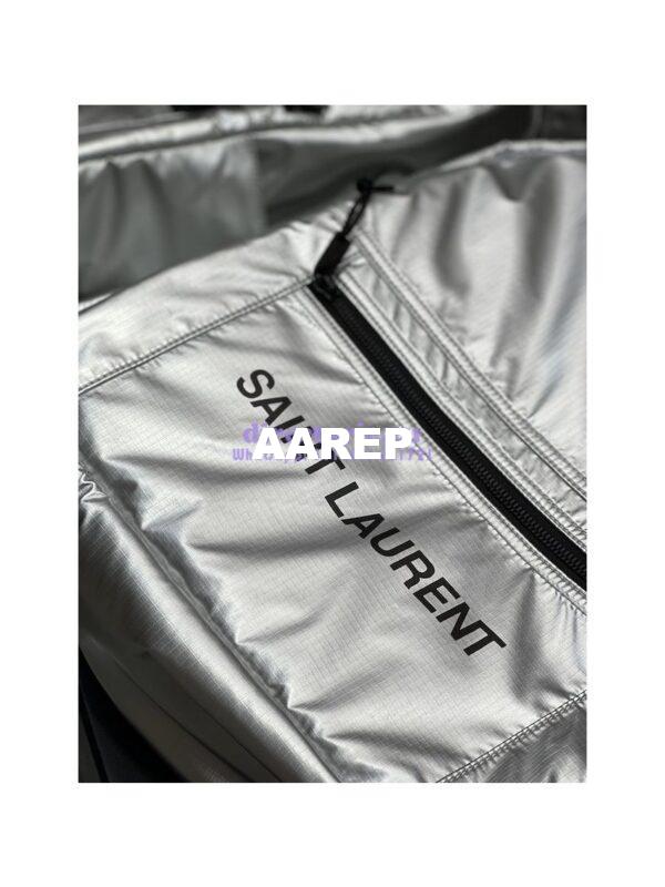 Replica YSL Saint Laurent Nuxx Backpack In Metallized Nylon 623698 Platinum 9