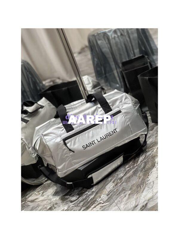 Replica YSL Saint Laurent Nuxx Duffle In Metallized Nylon 581374 Platinum 5