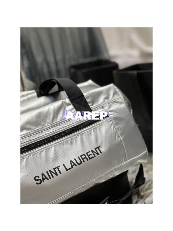 Replica YSL Saint Laurent Nuxx Duffle In Metallized Nylon 581374 Platinum 6